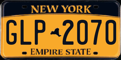 NY license plate GLP2070