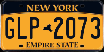 NY license plate GLP2073