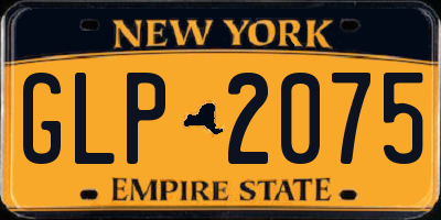 NY license plate GLP2075