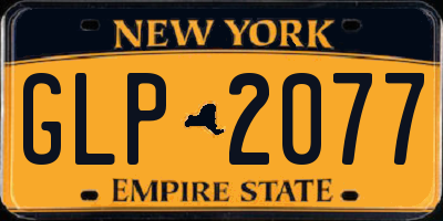 NY license plate GLP2077