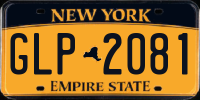 NY license plate GLP2081