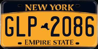 NY license plate GLP2086