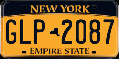 NY license plate GLP2087
