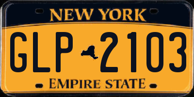 NY license plate GLP2103
