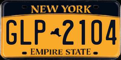NY license plate GLP2104