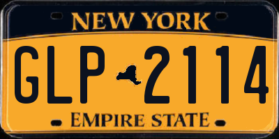 NY license plate GLP2114