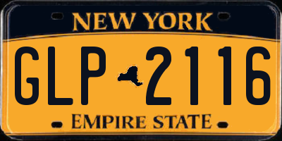 NY license plate GLP2116