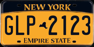 NY license plate GLP2123