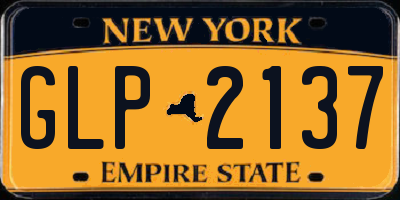 NY license plate GLP2137