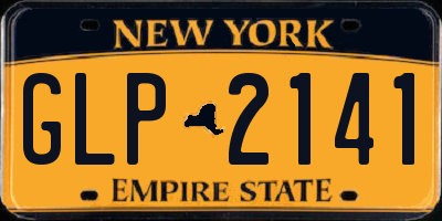 NY license plate GLP2141