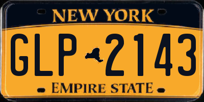 NY license plate GLP2143