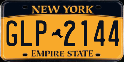 NY license plate GLP2144