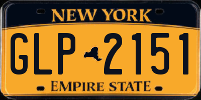 NY license plate GLP2151
