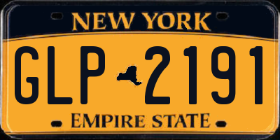 NY license plate GLP2191