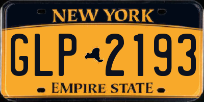 NY license plate GLP2193