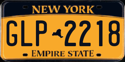 NY license plate GLP2218