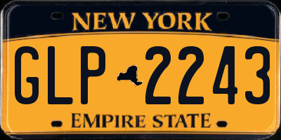 NY license plate GLP2243