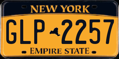 NY license plate GLP2257