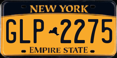 NY license plate GLP2275