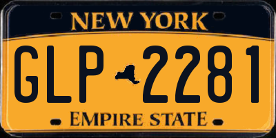 NY license plate GLP2281