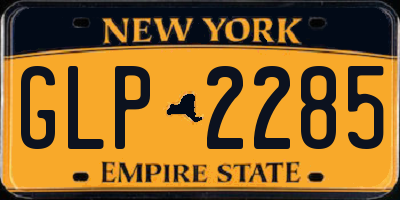 NY license plate GLP2285