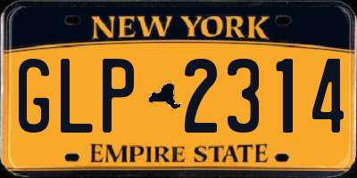 NY license plate GLP2314