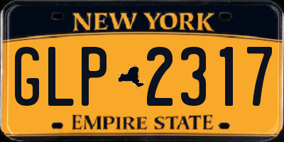 NY license plate GLP2317