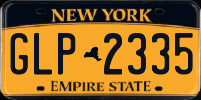 NY license plate GLP2335