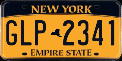 NY license plate GLP2341