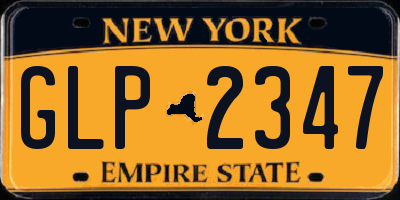 NY license plate GLP2347