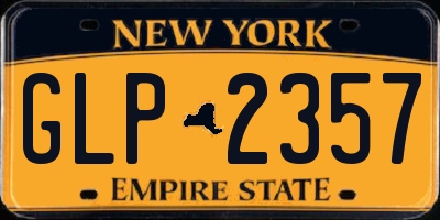 NY license plate GLP2357
