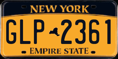 NY license plate GLP2361