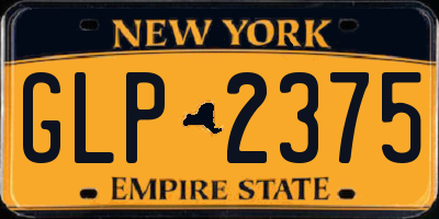NY license plate GLP2375