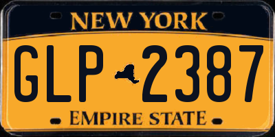 NY license plate GLP2387