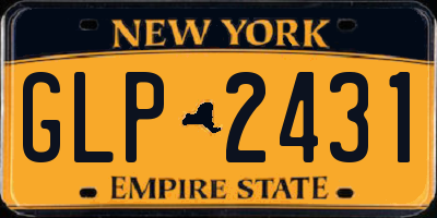 NY license plate GLP2431