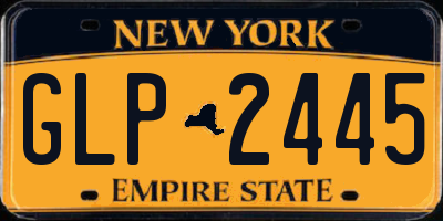 NY license plate GLP2445