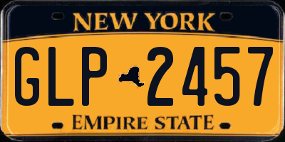 NY license plate GLP2457