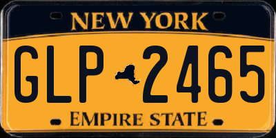 NY license plate GLP2465