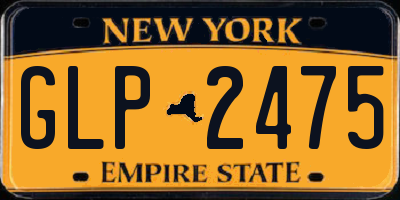 NY license plate GLP2475