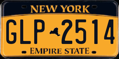 NY license plate GLP2514