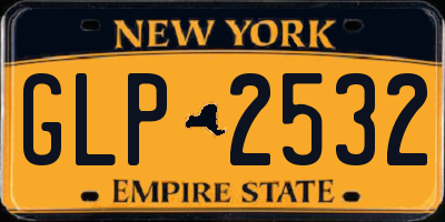 NY license plate GLP2532
