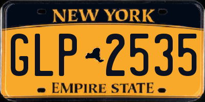 NY license plate GLP2535