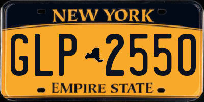NY license plate GLP2550