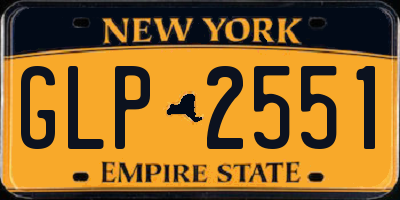 NY license plate GLP2551