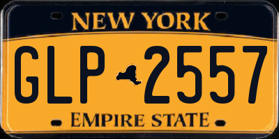 NY license plate GLP2557