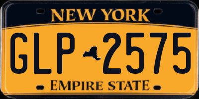 NY license plate GLP2575