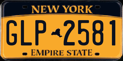 NY license plate GLP2581