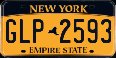 NY license plate GLP2593
