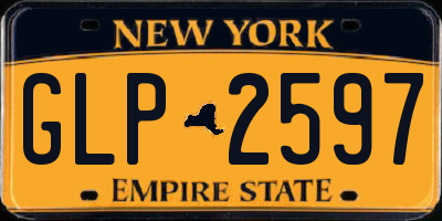 NY license plate GLP2597