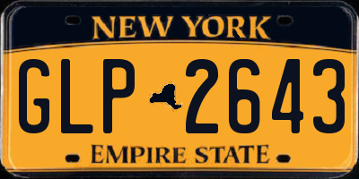 NY license plate GLP2643